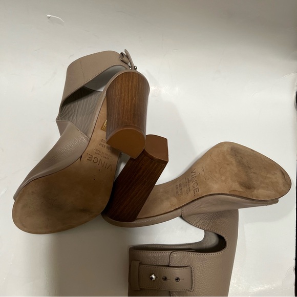 Vince Addie Open-Toe Buckle-Back Sandal Taupe - Picture 14 of 16
